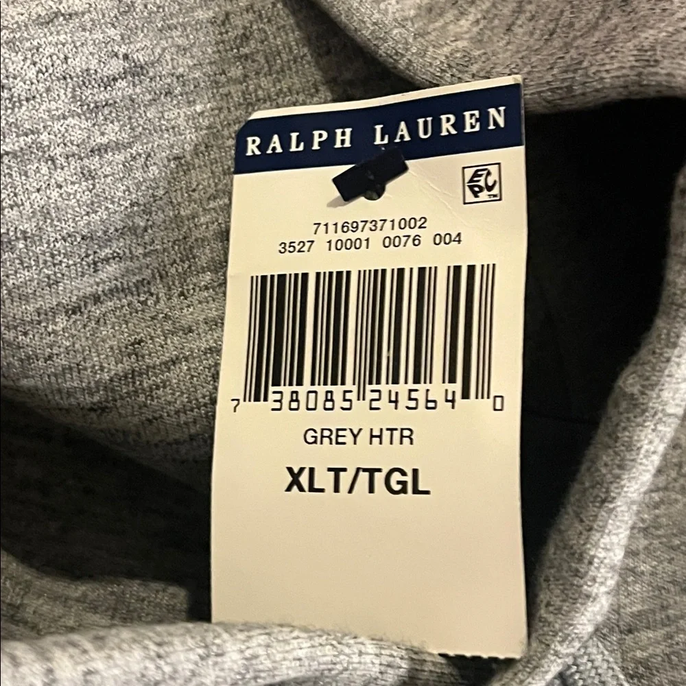 Polo Ralph Lauren Double Knit Hoodie Sweatshirt heather grey Mens XLT XL Tall